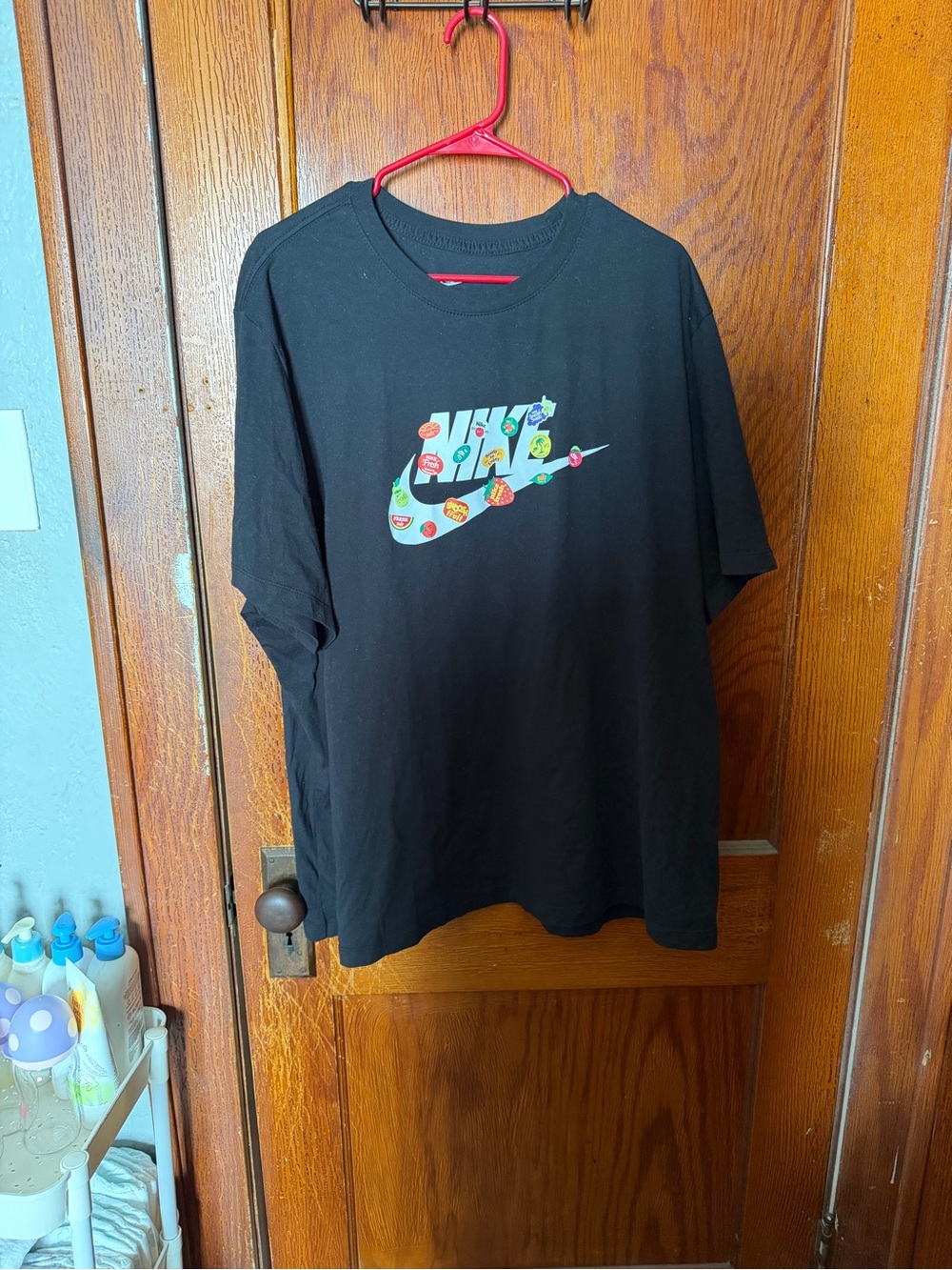 Nike Black T-Shirt with Multicolor Swoosh